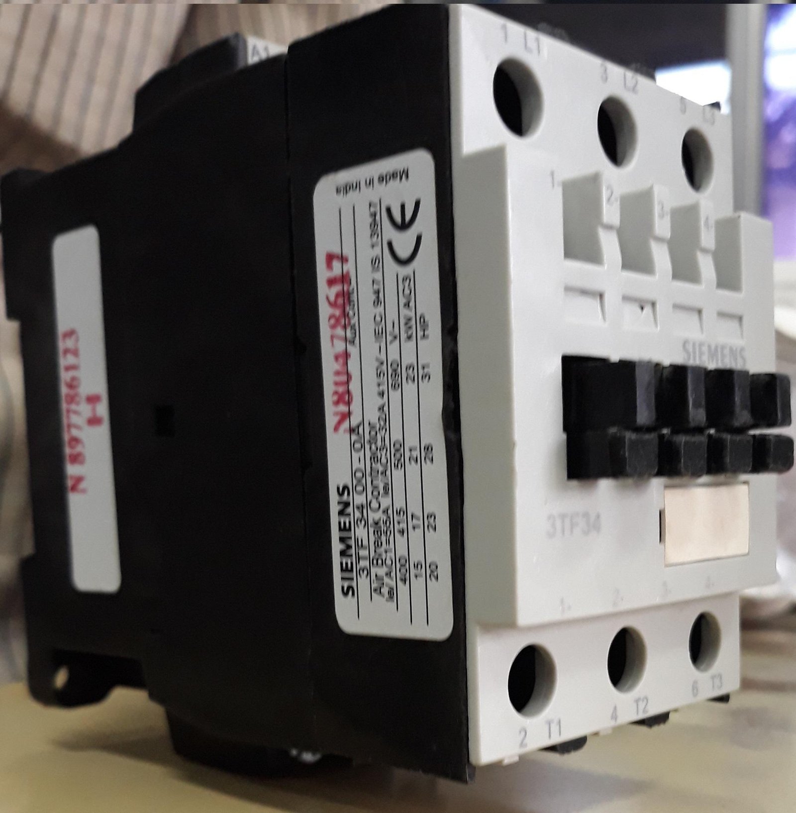 SIEMENS 3TF34 THREE POLE POWER CONTACTOR