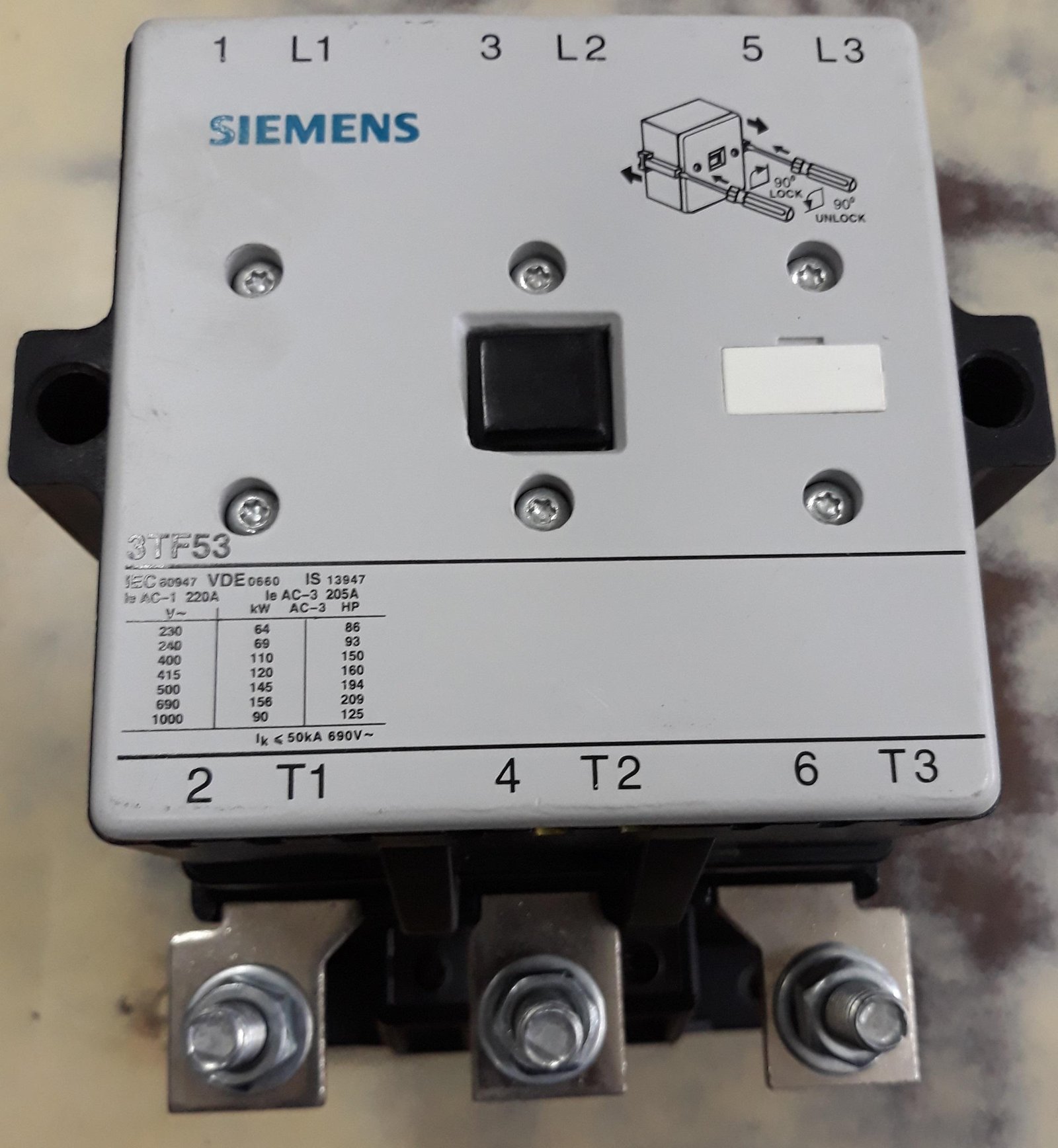 SIEMENS 3TF53 POWER CONTACTOR