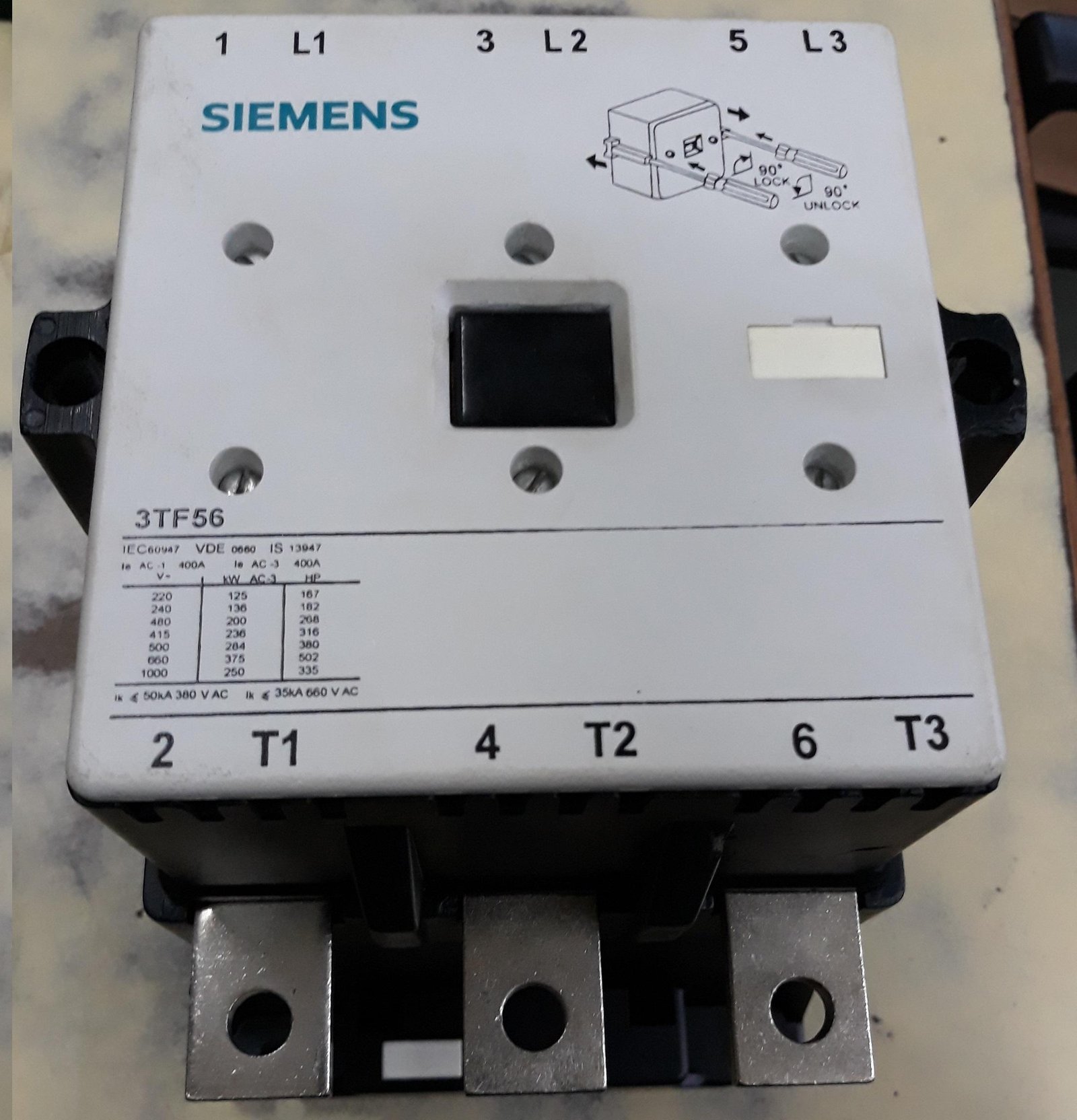 SIEMENS 3TF56 POWER CONTACTOR