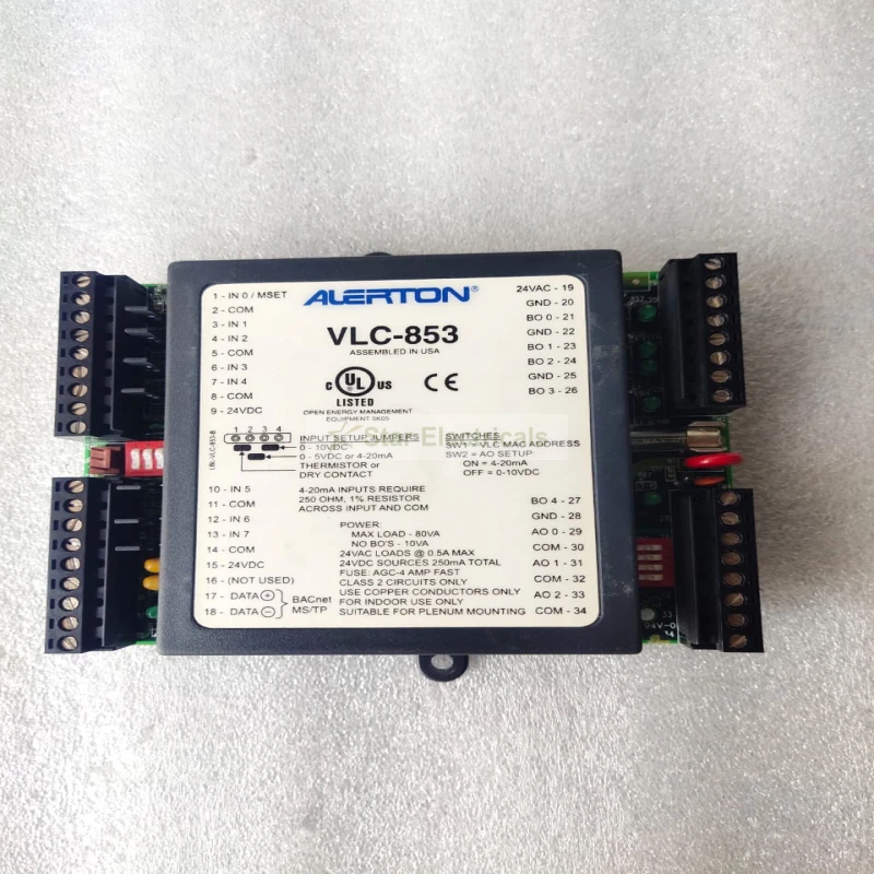 Alerton VLC-853 BACtalk VisualLogic BACnet MS/TP Field Controller – 8 Universal Inputs, 5 Binary Triac Outputs, 3 Analog Outputs, 24VAC