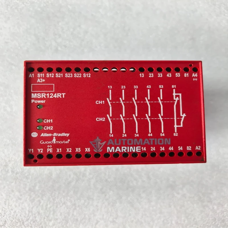 Allen-Bradley Guardmaster MSR124RT Safety Relay 440R-G23110 Series A | 24V AC/DC | 5 NO Safety Outputs | Industrial Machine Safety Relay