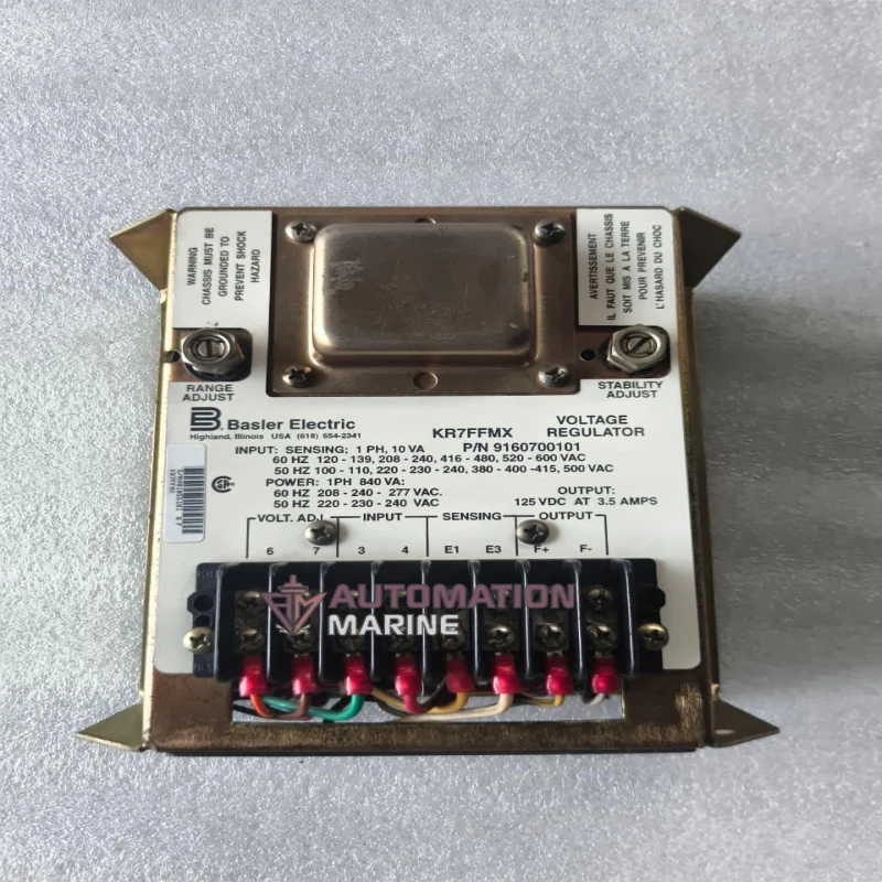 Basler Electric KR7FFMX Voltage Regulator AVR P/N 9160700101 | 125 VDC 3.5A Static Automatic Generator Voltage Regulator