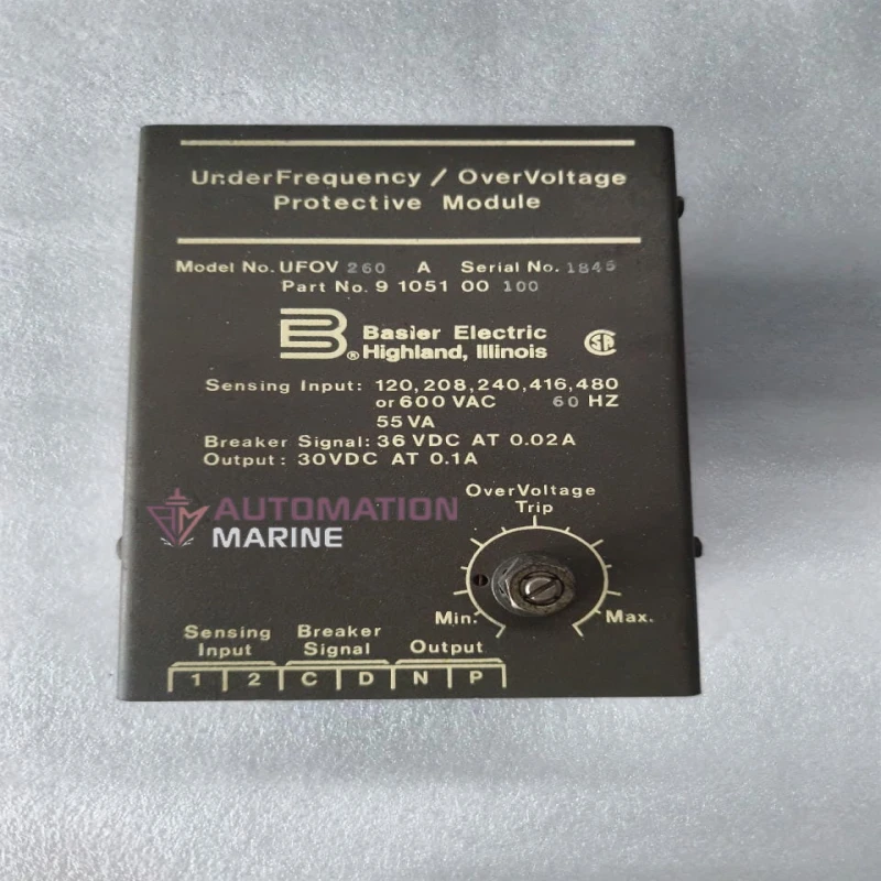 Basler Electric UFOV 260A Under Frequency / Over Voltage Protective Module | Part No. 9 1051 00 100 | Generator Protection Relay Module