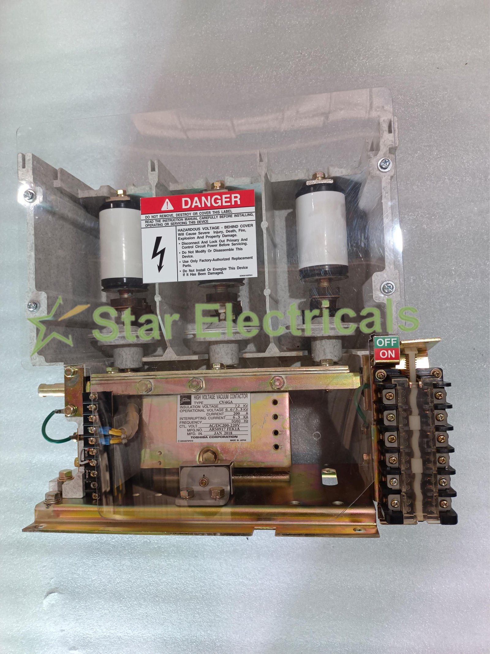 CV-6GA TOSHIBA CV-6GA HIGH VOLTAGE VACUUM CONTACTOR 200AMP 220V AC