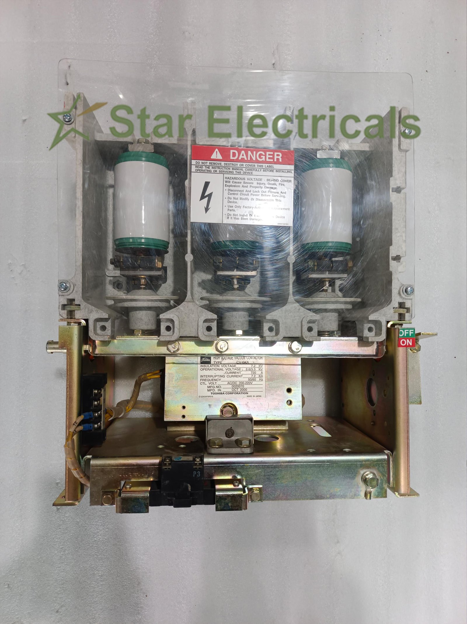 CV-6KA TOSHIBA CV-6KA HIGH VOLTAGE VACUUM CONTACTOR 700AMP 220V AC