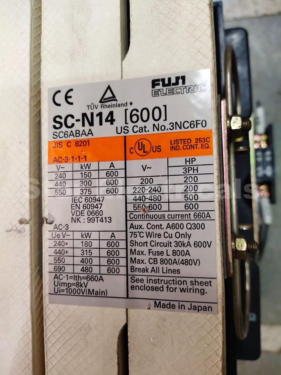 Fuji SC-N14 600amp Contactor