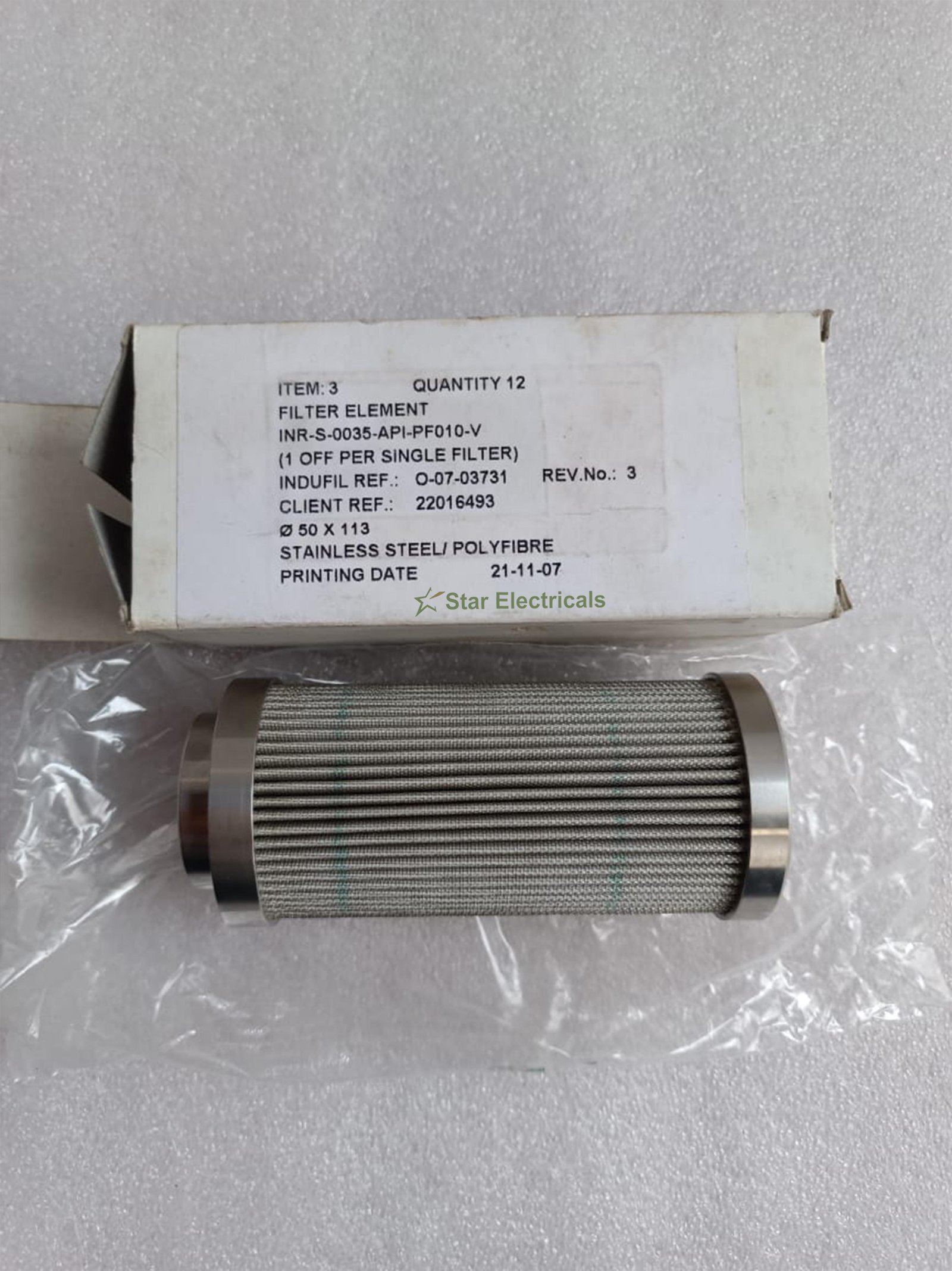 INR-S-0035-API-PF010-V FILTER ELEMENT INRS0035APIPF010V