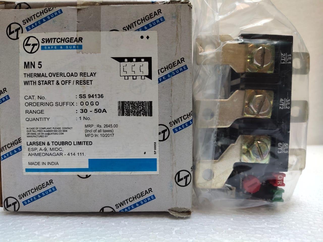 L&T MN5 Overload Relay 30-50amp
