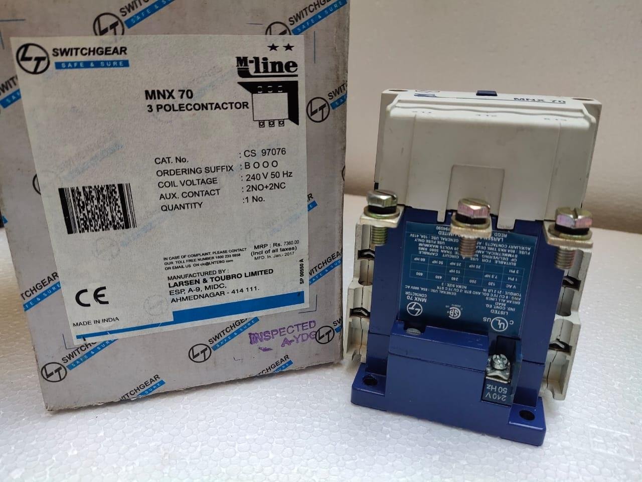 L&T MNX 70 Contactor 70amp