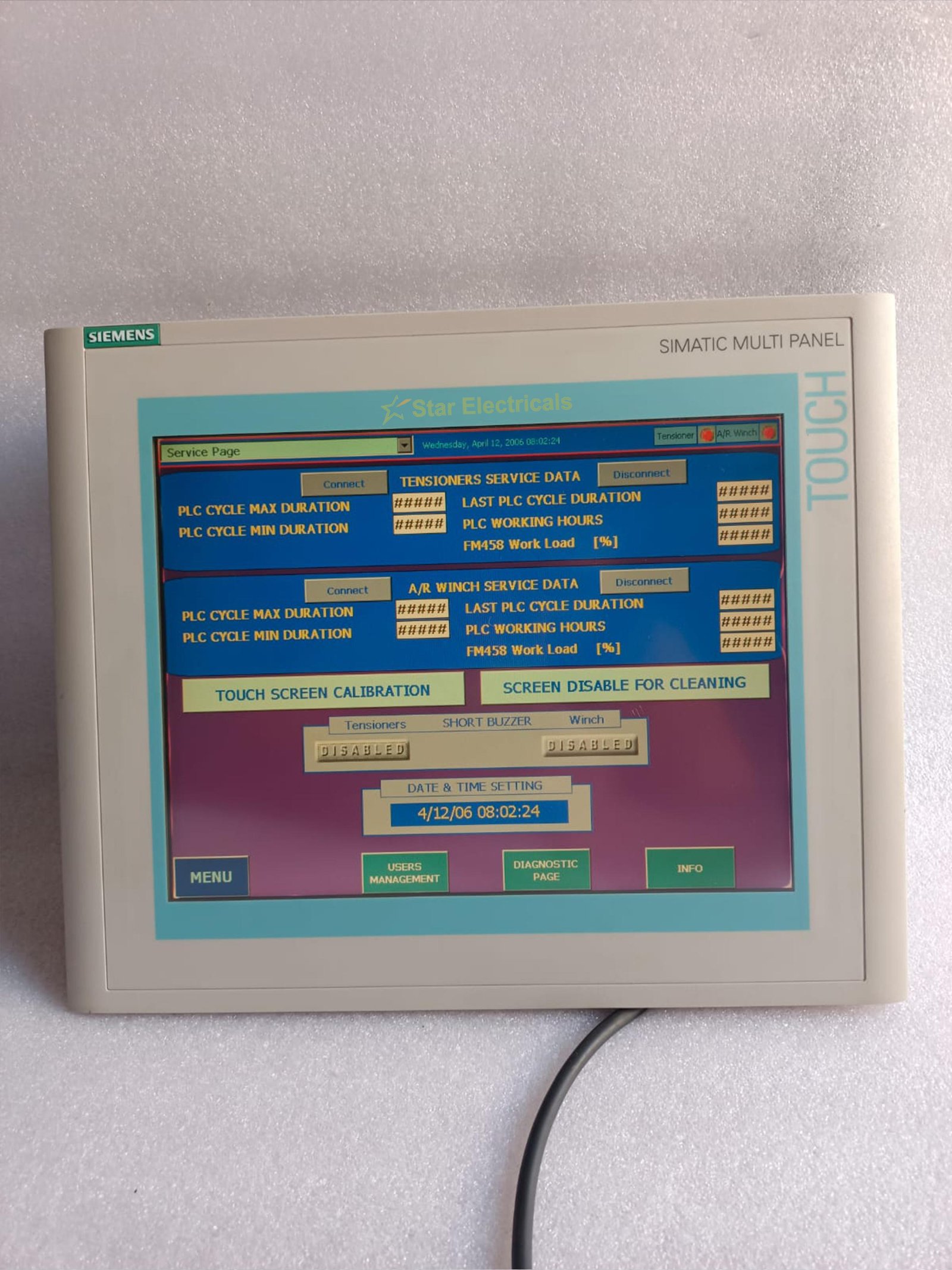 SIEMENS 6AV6545-0DA10-0AX0  SIEMENS MULTI PANEL MP370 TOUCH-12 TFT HMI