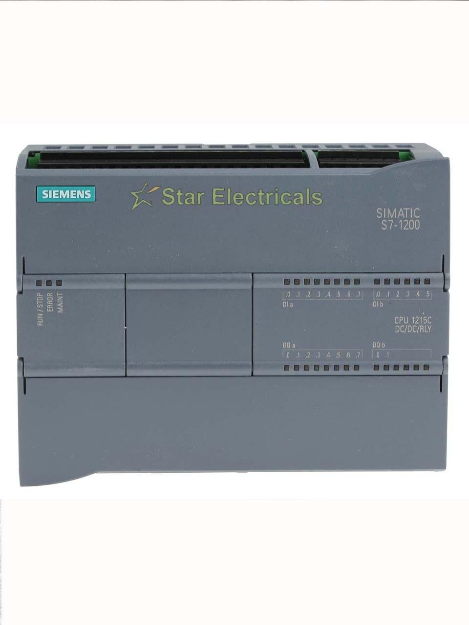 Siemens SIMATIC S7-1200 CPU 1215C DC/DC/Relay PLC (6ES7215-1HG40-0XB0) – 14 DI, 10 Relay DO, 2 AI, 2 AO, PROFINET