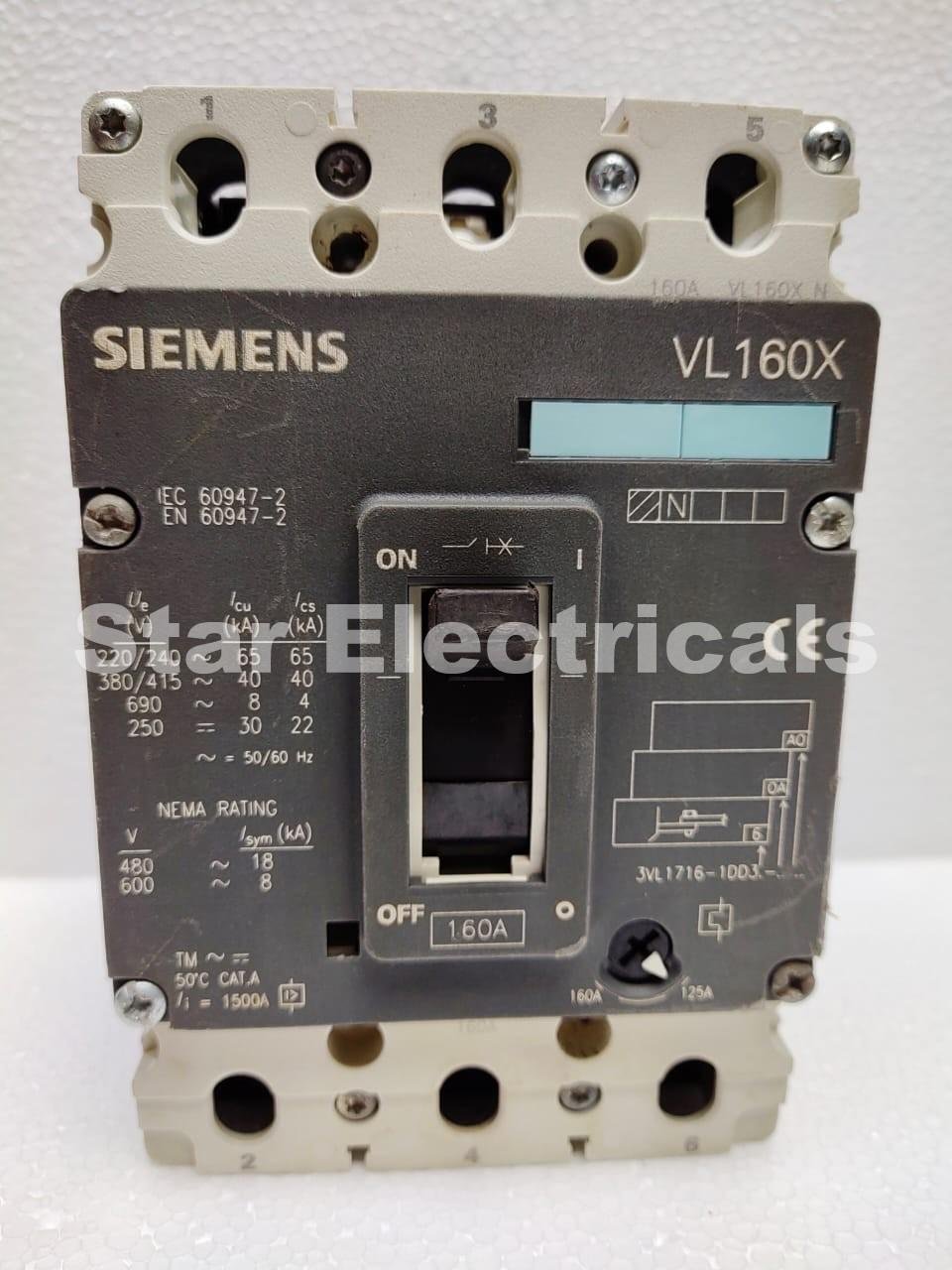 SIEMENS VL 160X (160 AMP) MCCB (3 Poles)