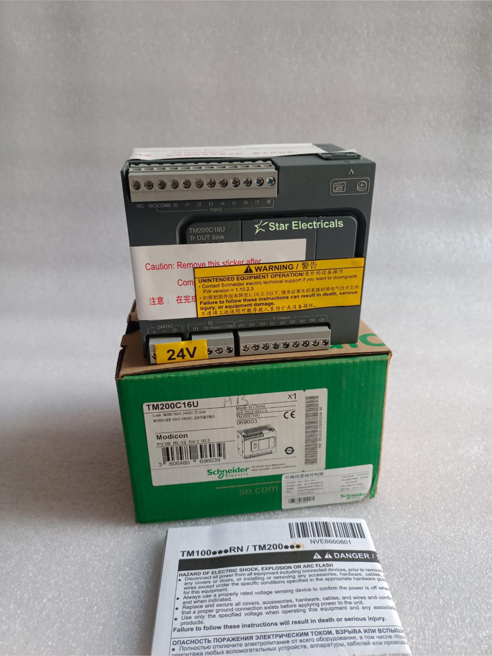 TM200C16U SCHNEIDER TM200C16U PLC CONTR. M200 16I/O 24VDC,TR SINK
