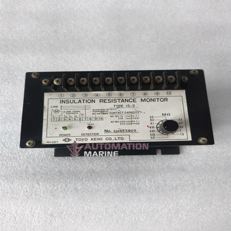 Toyo Keiki IS-3 Insulation Resistance Monitor | Industrial Ground Fault Monitoring Relay | Adjustable 0.01–1.5 MΩ | AC 115V