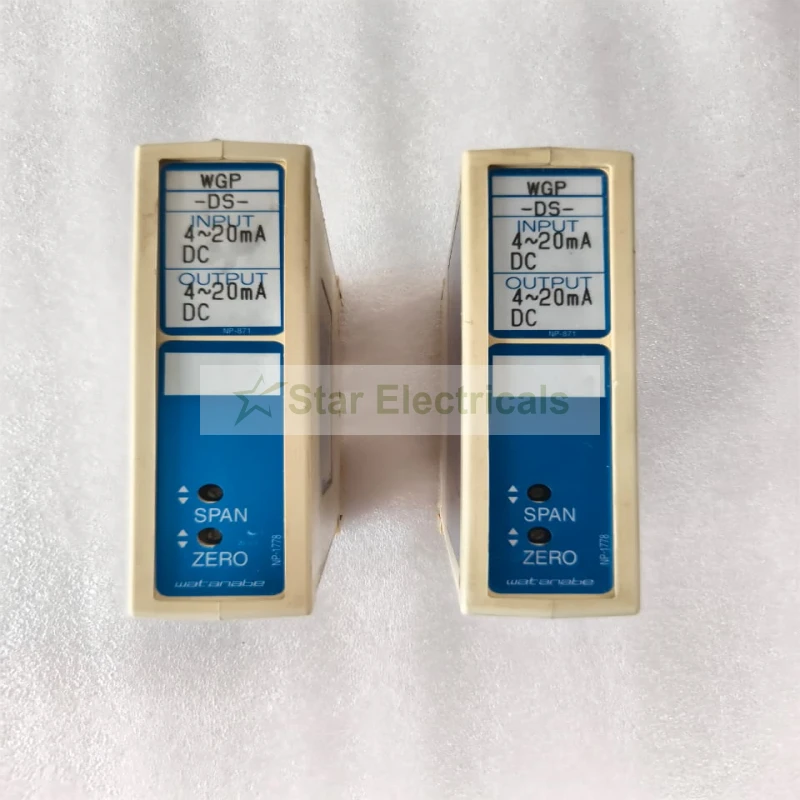 Watanabe WGP-DS-36A-3 Isolated Signal Converter | 4-20mA DC Input/Output Signal Isolator | 24V DC Industrial Signal Conditioner